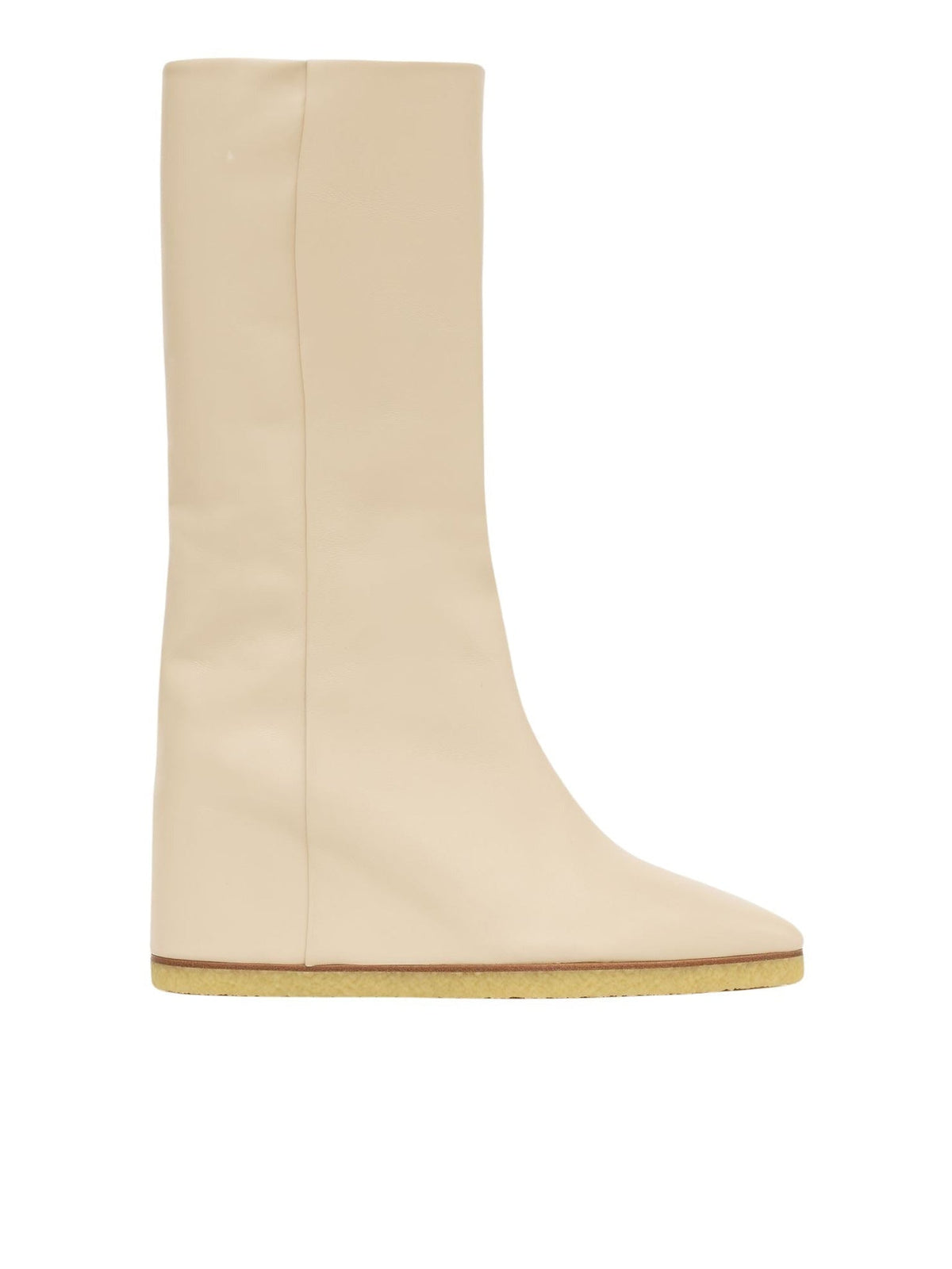 NO PORTE_Bottes compensées Moreen en cuir - Pearl Beige