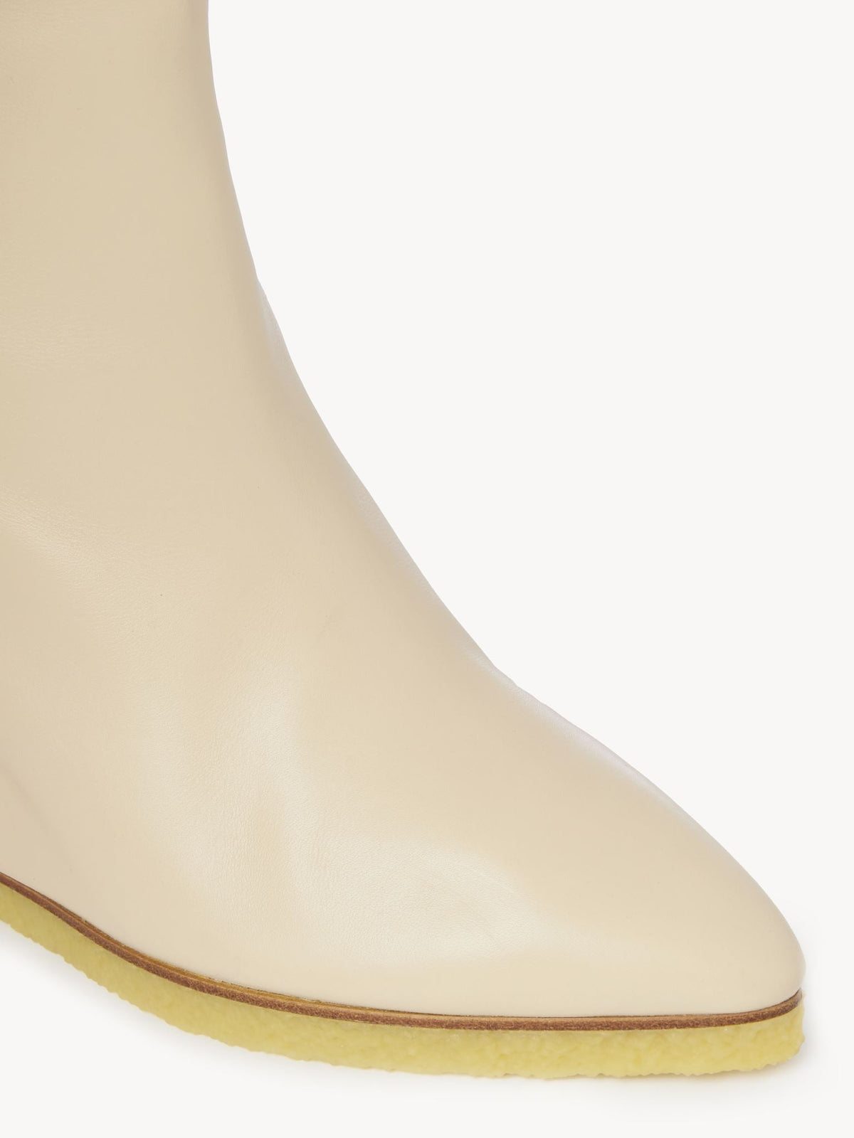 NO PORTE_Bottes compensées Moreen en cuir - Pearl Beige