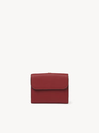 NO PORTE_Petit portefeuille compact Alphabet en cuir - Smoked Red