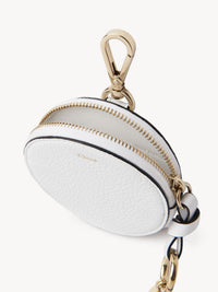 NO PORTE_Petit porte-monnaie rond Alphabet en cuir grainé - Crystal White