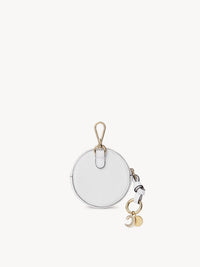 NO PORTE_Petit porte-monnaie rond Alphabet en cuir grainé - Crystal White