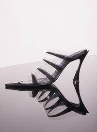 CHROME LEATHER FANG 95 SPIKE SANDALS