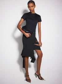BLACK BANDAGE KNIT SKIRT