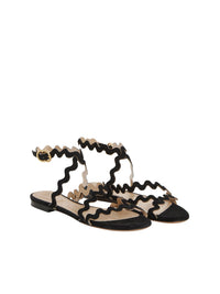 NO PORTE_Sandales plates Melrose en cuir - Black