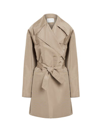 Trench oversize en soie - Sable