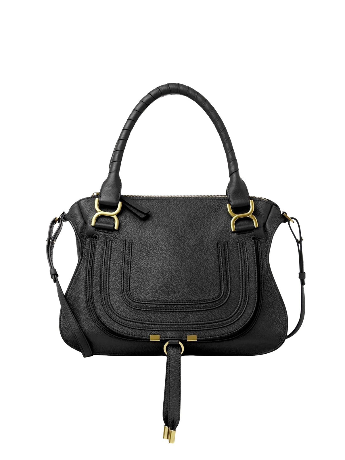 OK PORTE_Sac double porté Marcie en cuir - Black