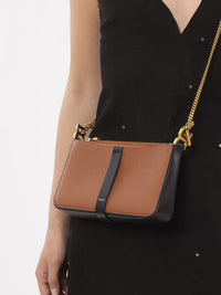 OK PORTE_Tan POUCH ON CHAIN - Tan