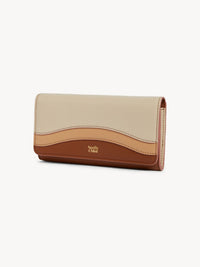 NO PORTE_Portefeuille long Layers en cuir - Caramello