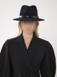 OK PORTE_Chapeau panama Steph Chloé x Borsalino - Deep Navy