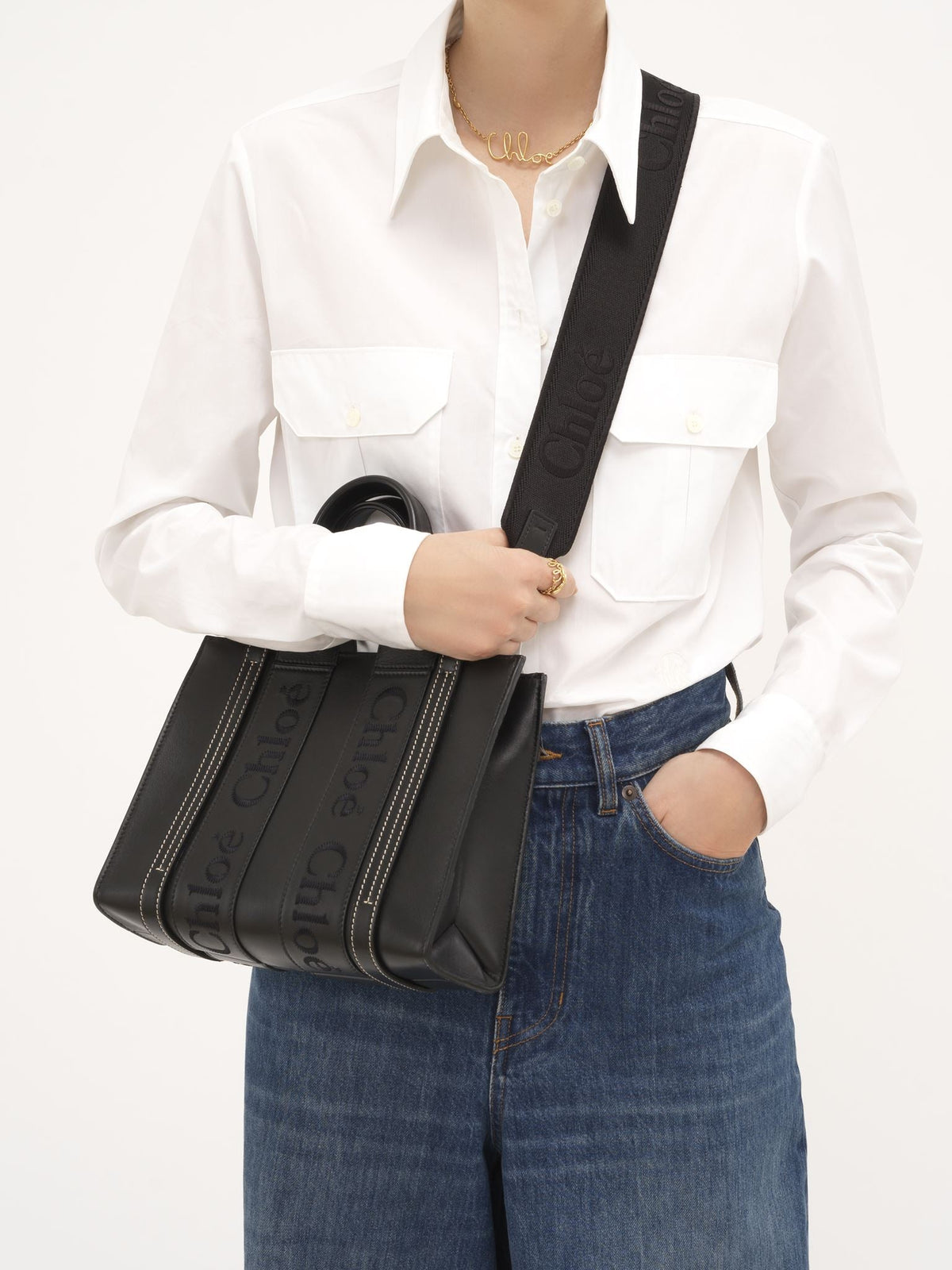 OK PORTE_Bandoulière réglable en toile - Black