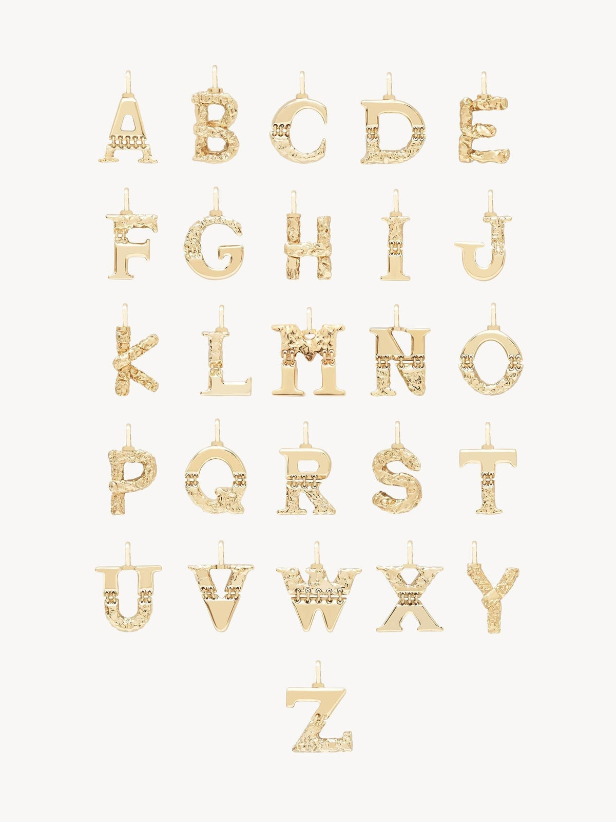 OK PORTE_Collier Alphabet en laiton - Gold Color