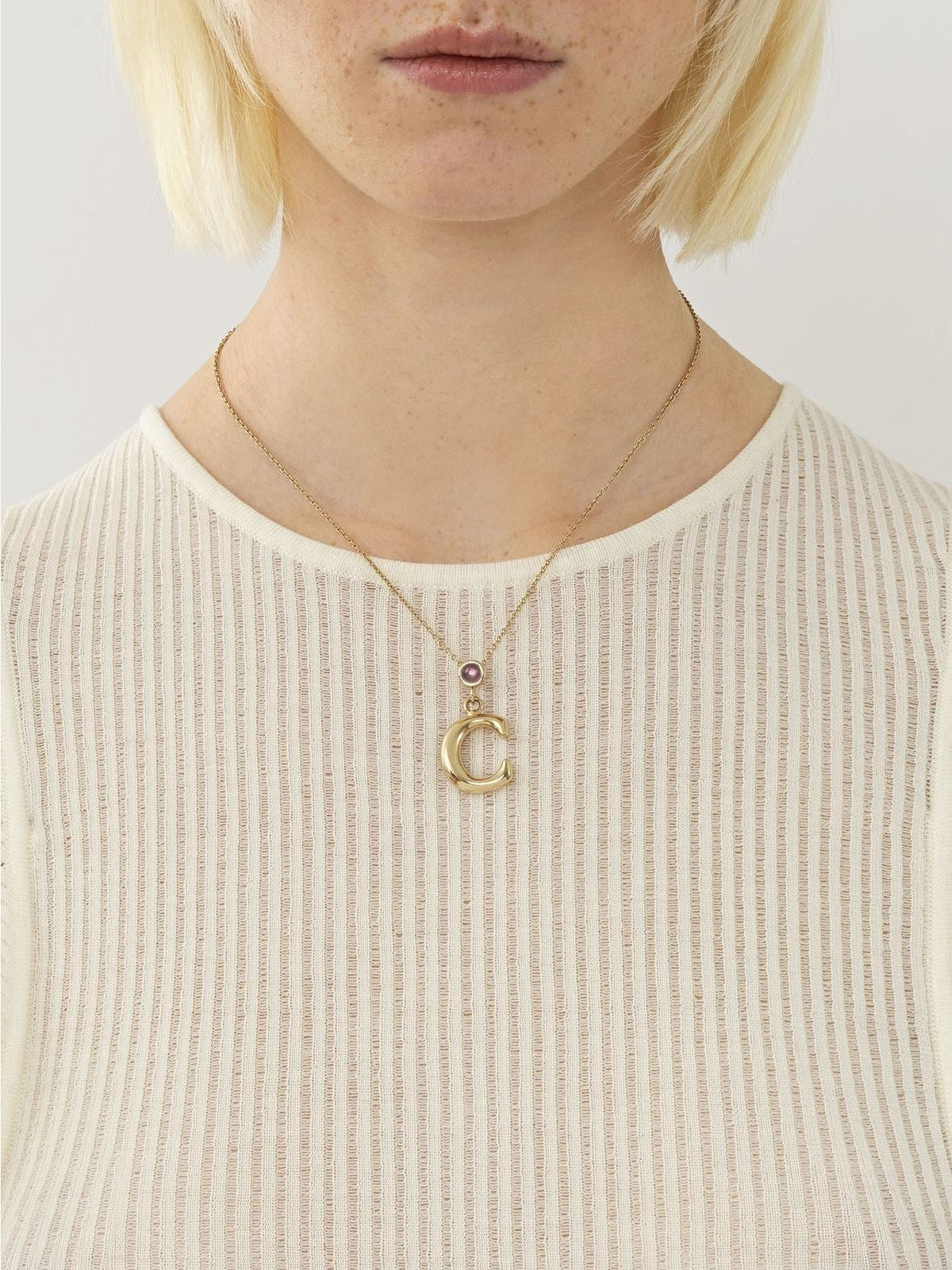 OK PORTE_Collier Alphabet en laiton - Gold Color