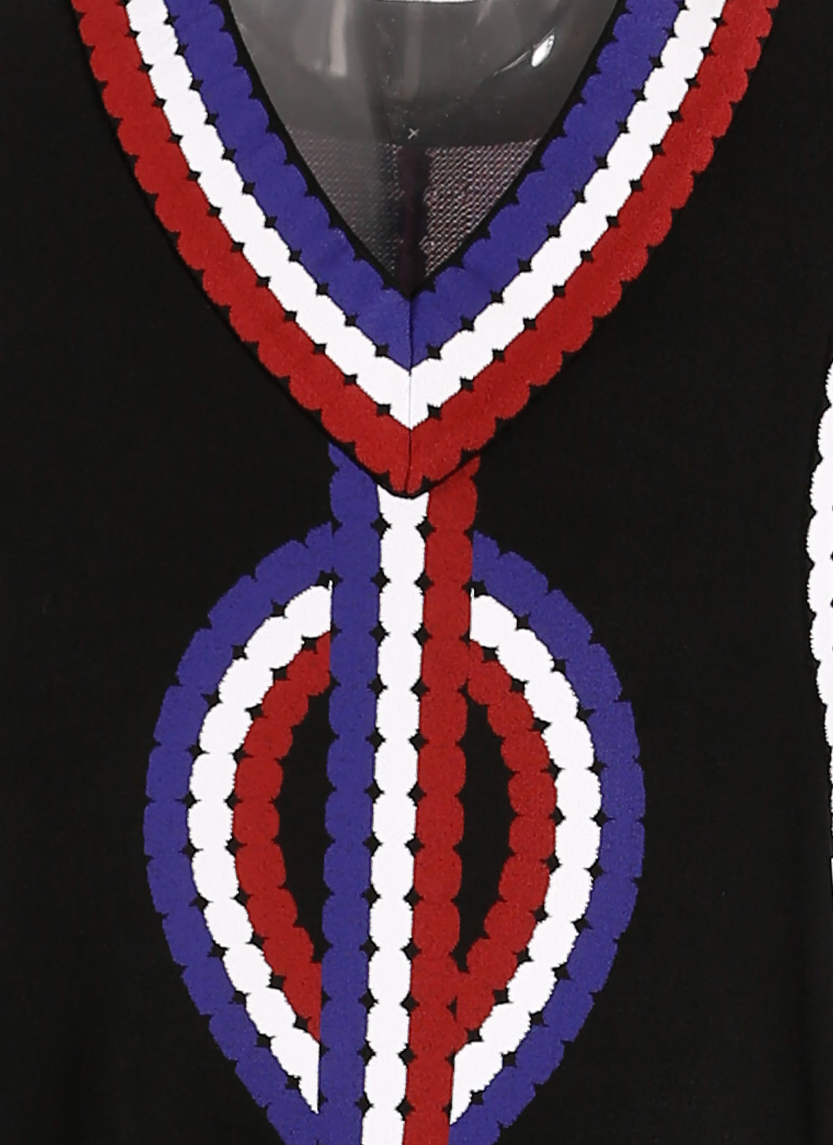 Robe évasée Masai à col V - Multicolor
