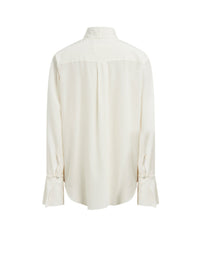 OK PORTE_Blouse col lavalière en soie - Iconic Milk