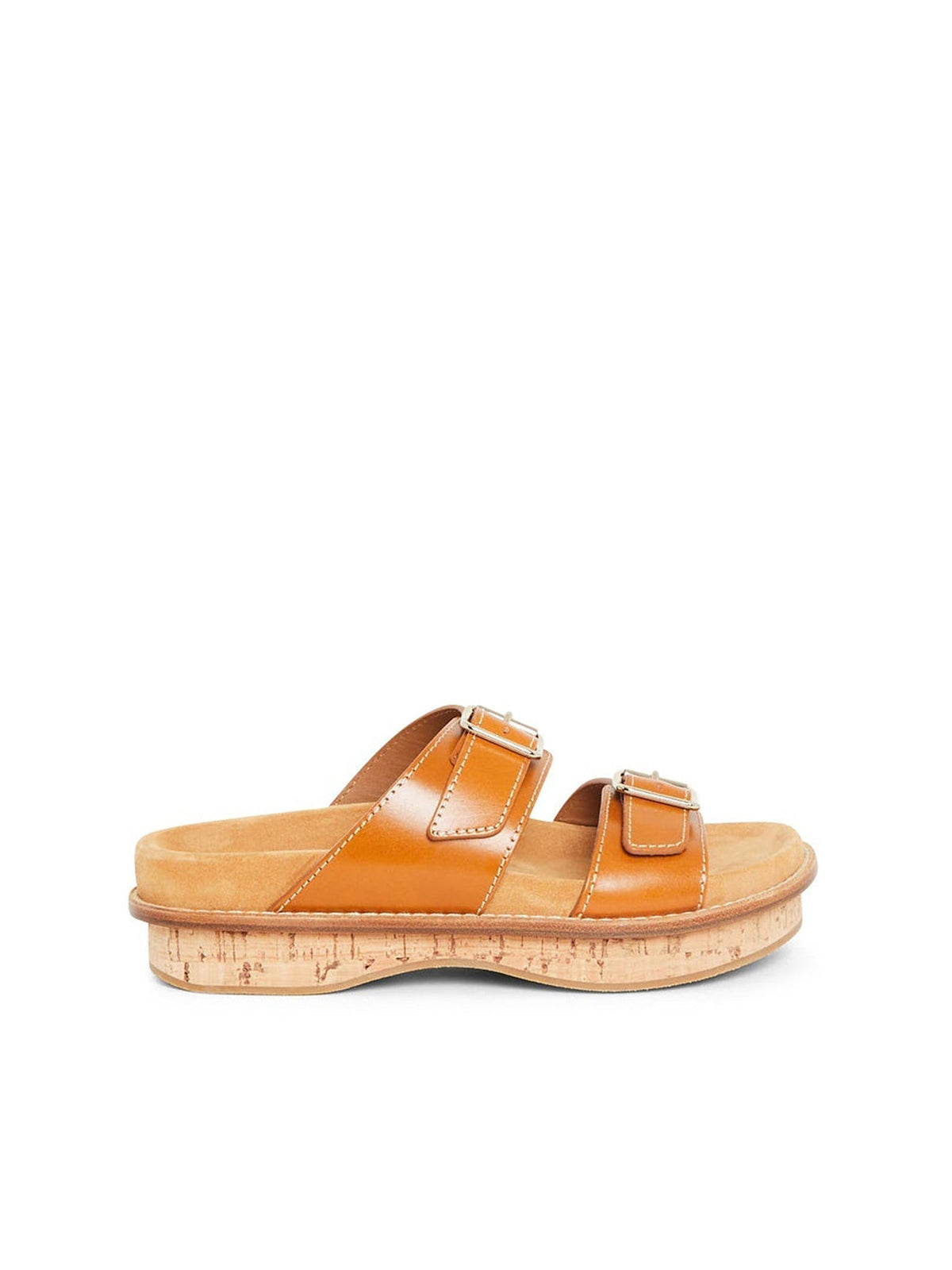 OK PORTE_Sandales Marah plates en cuir - Tan