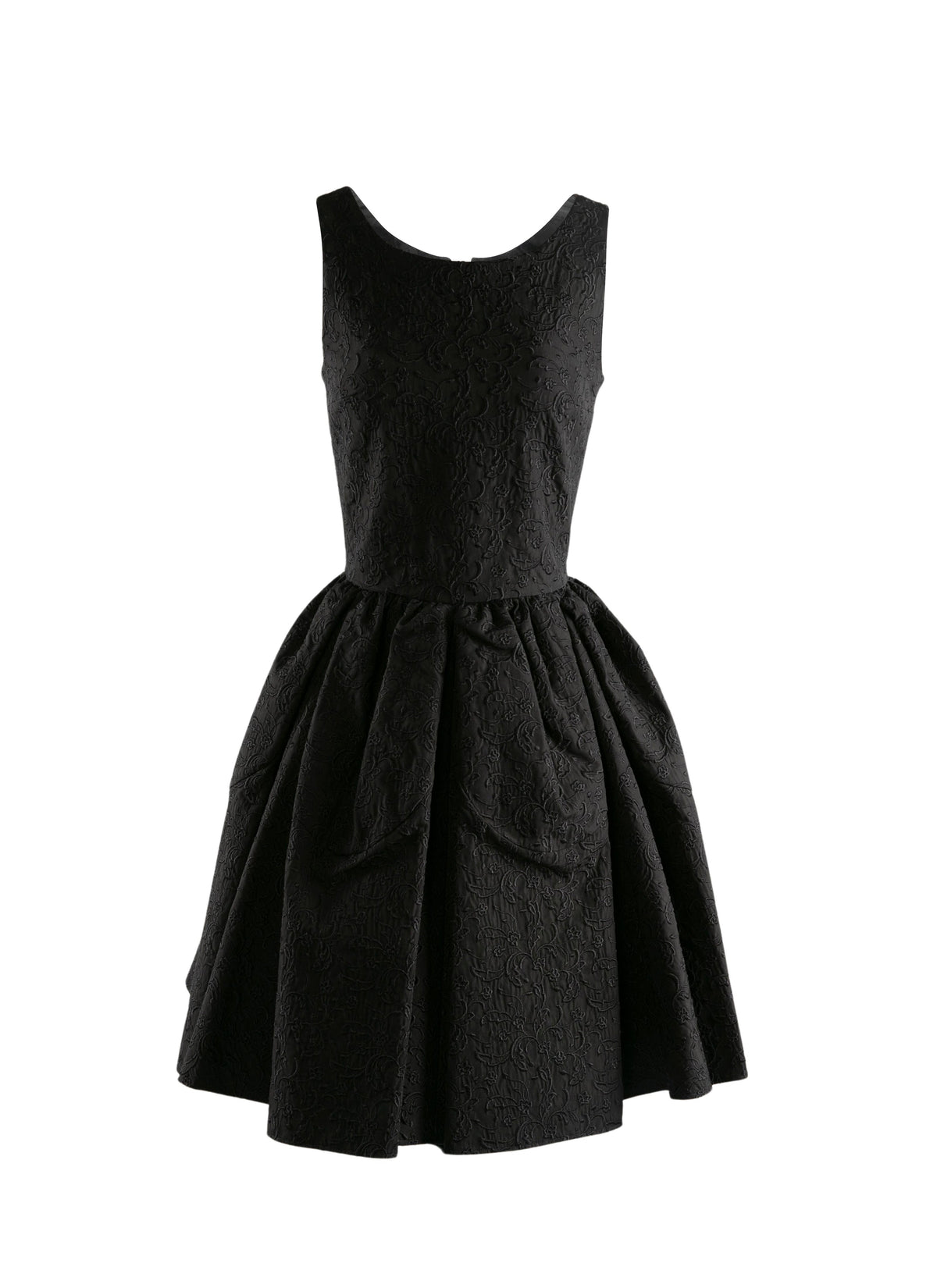 Sleeveless short petal dress - Black