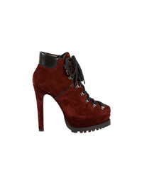 135 platform boots in velvet - Blackcurrant