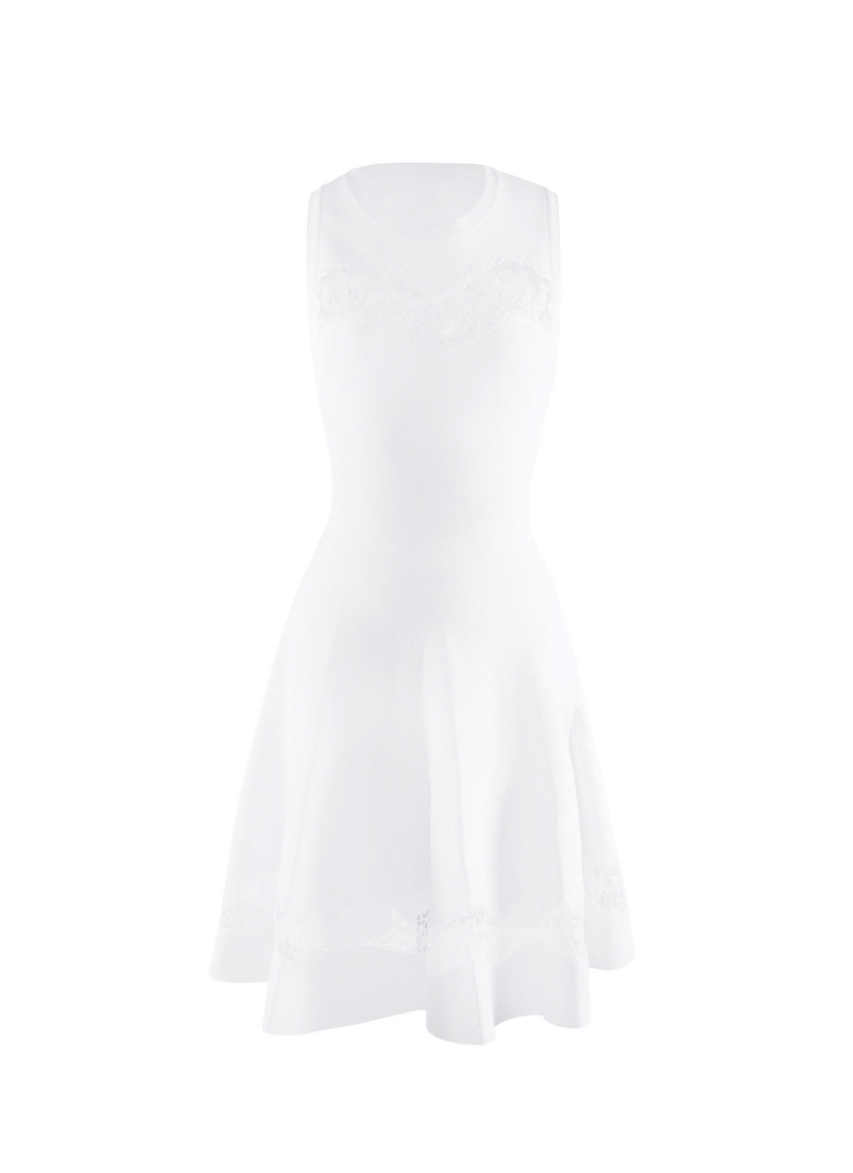 Robe patineuse en dentelle - Blanc