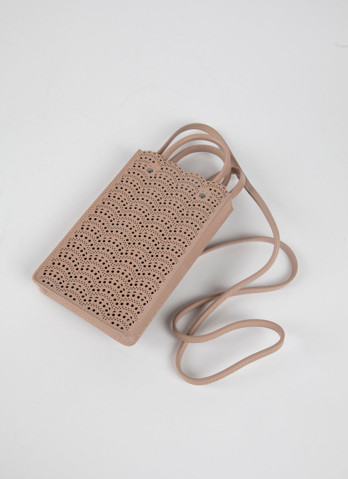 Garance phone holder in leather - Sand