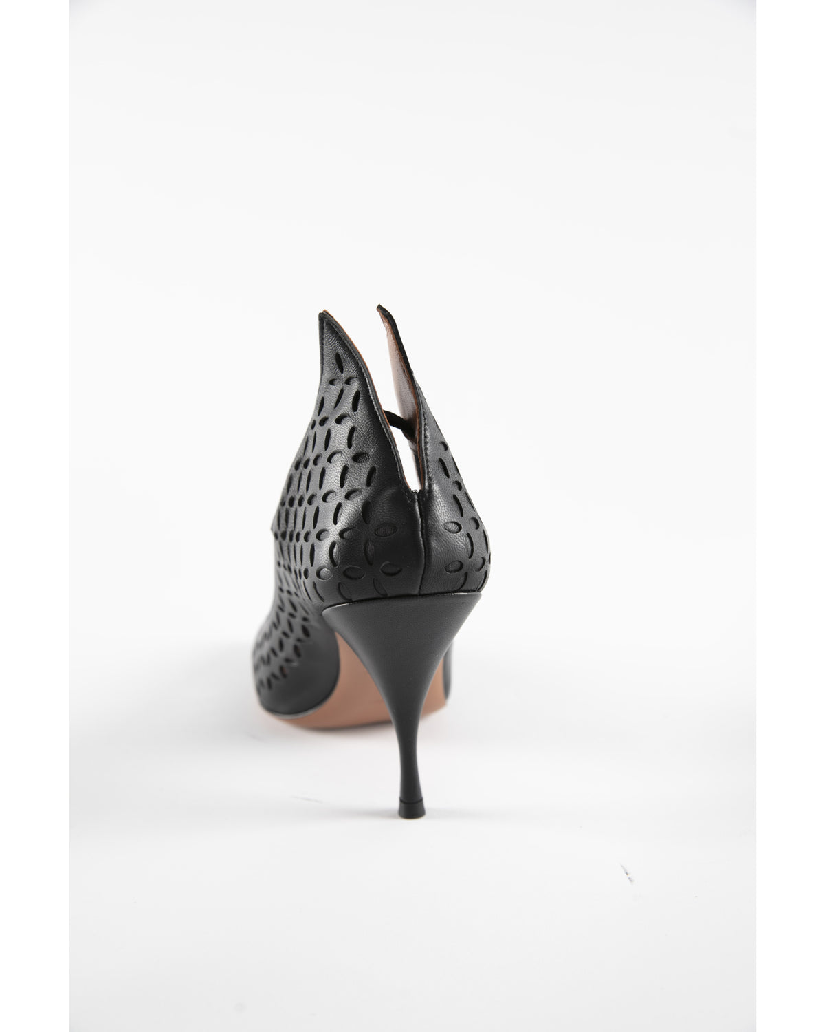 90 openwork leather court shoes - Black intense