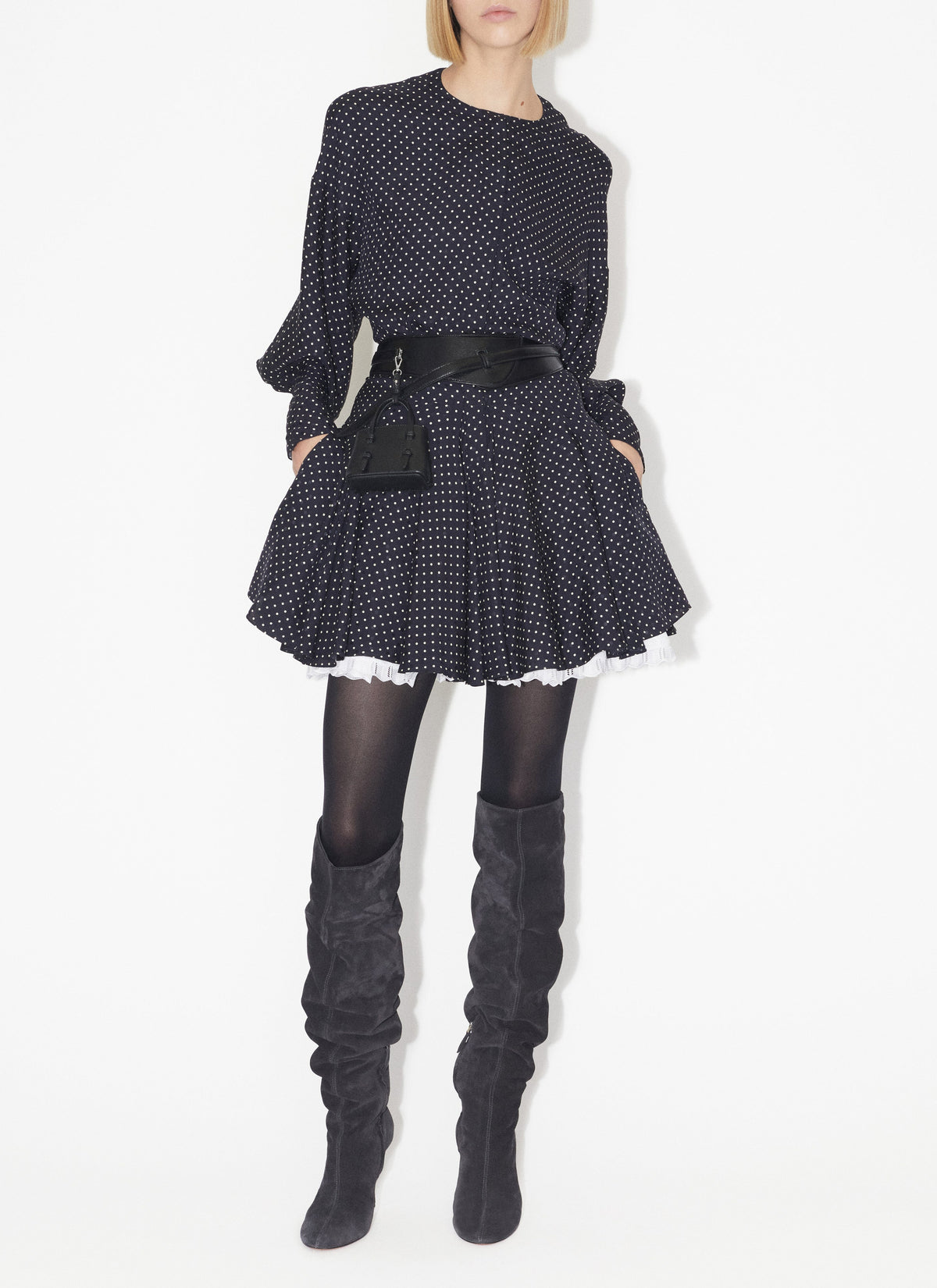 Silk polka dot skater dress - Nuit & Vanille