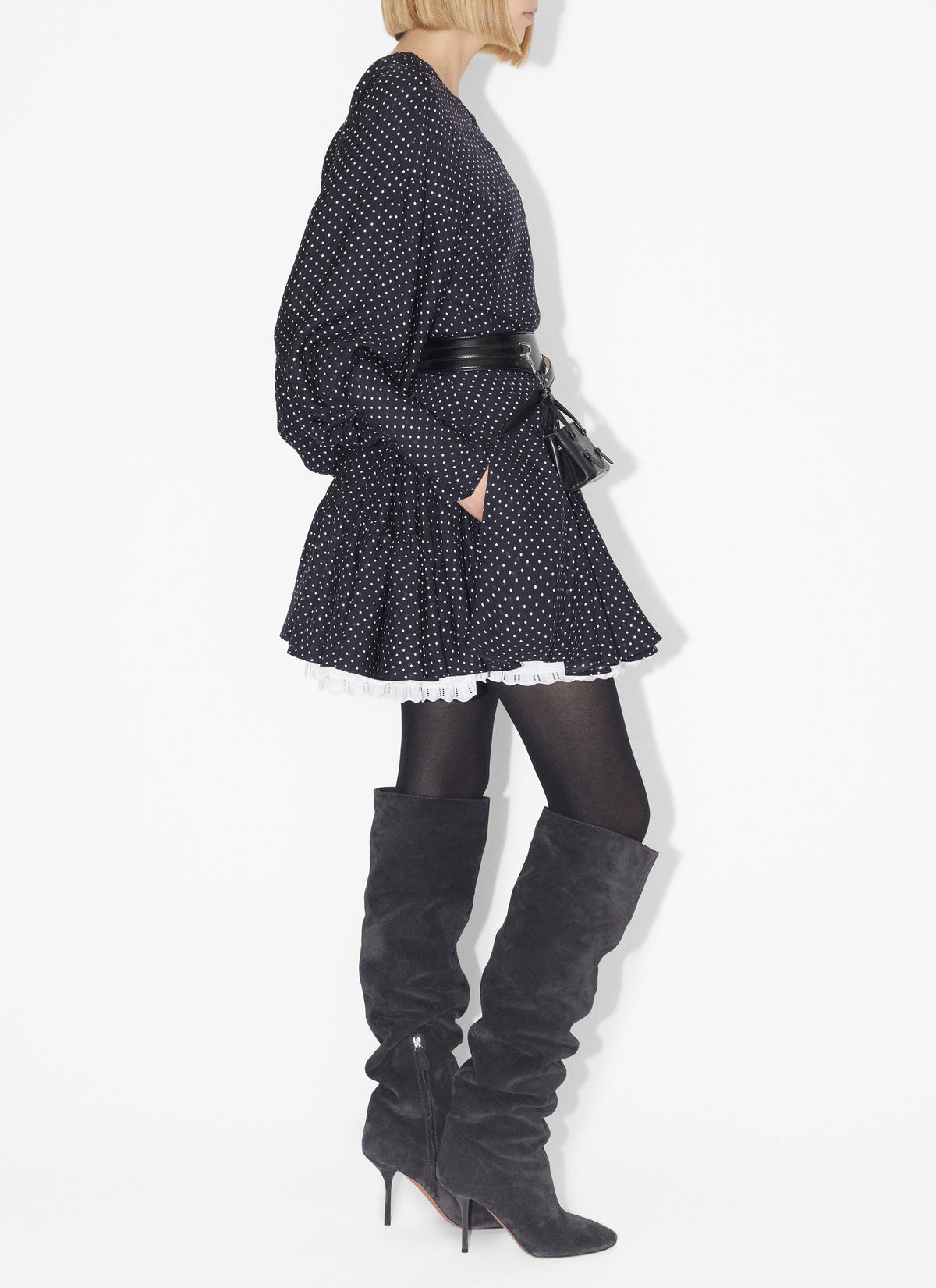 Silk polka dot skater dress - Nuit & Vanille