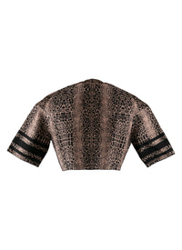 Pull court en maille jacquard animalier - Noir & Chair