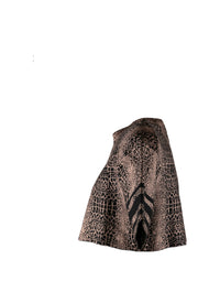 Pull court en maille jacquard animalier - Noir & Chair