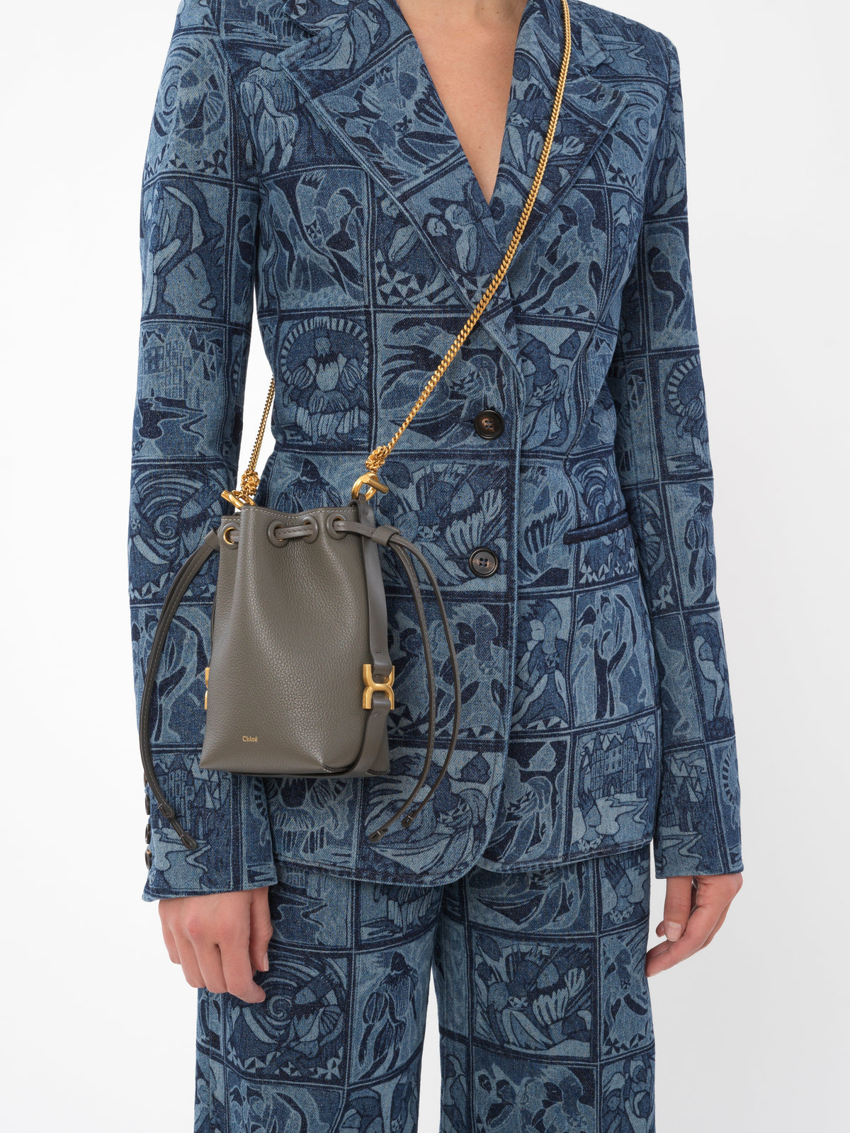 OK PORTE_Micro sac porté épaule Marcie en cuir - Elephant Grey