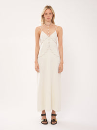 OK PORTE_Robe en laine et cachemire - Eden White
