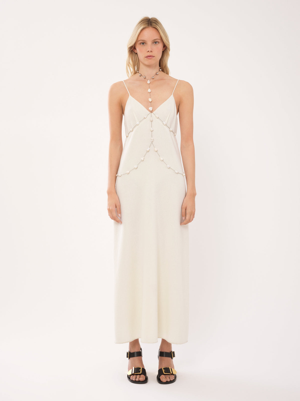 OK PORTE_Robe en laine et cachemire - Eden White