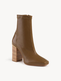 NO PORTE_Bottines Ambre en cuir - Dark Khaki