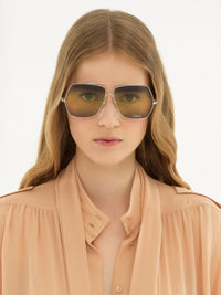 OK PORTE_Silver & Green SUNGLASSES - Silver & Green