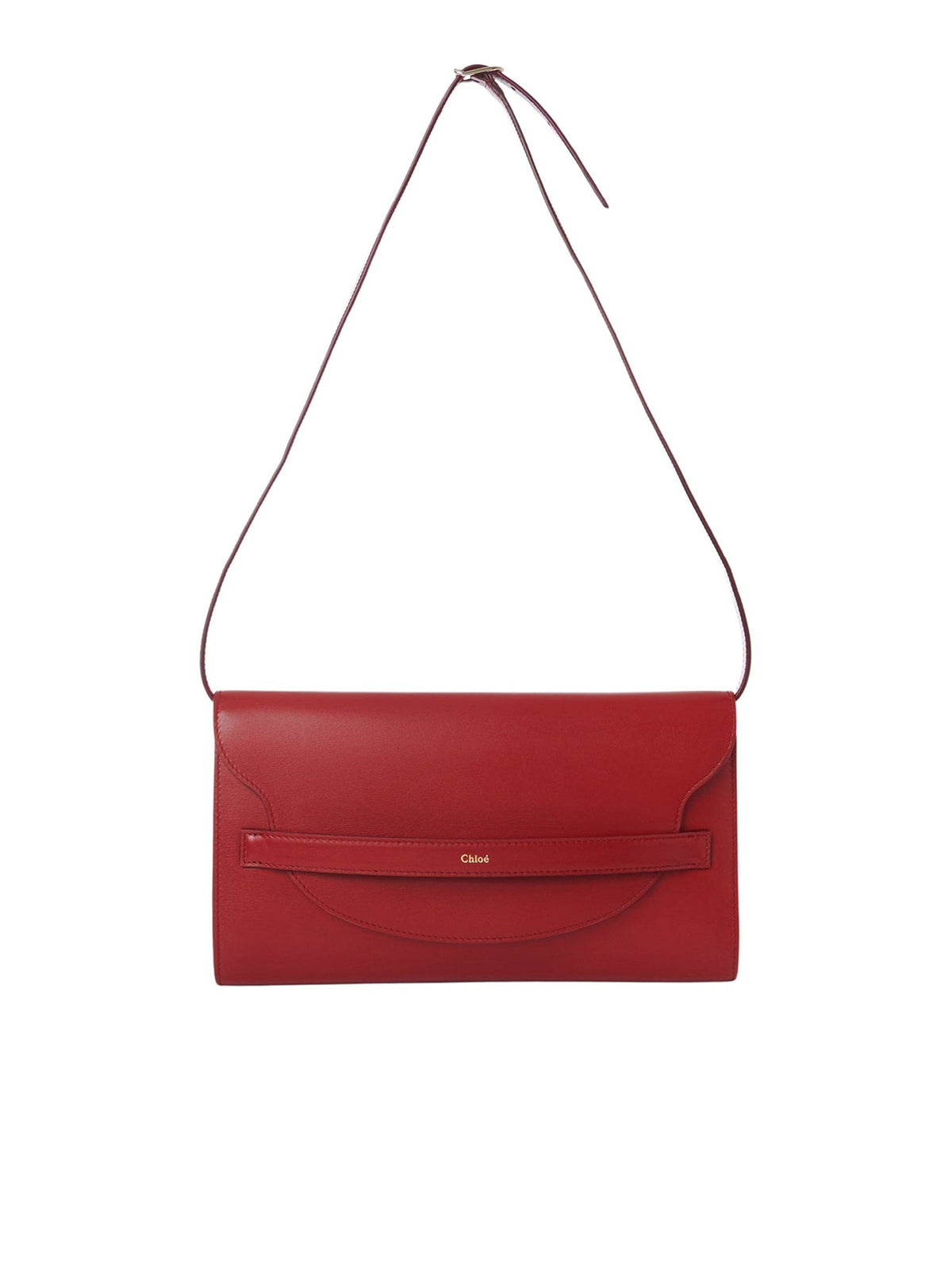 NO PORTE_Petit sac à bandoulière Mikhaela en cuir - Smoked Red