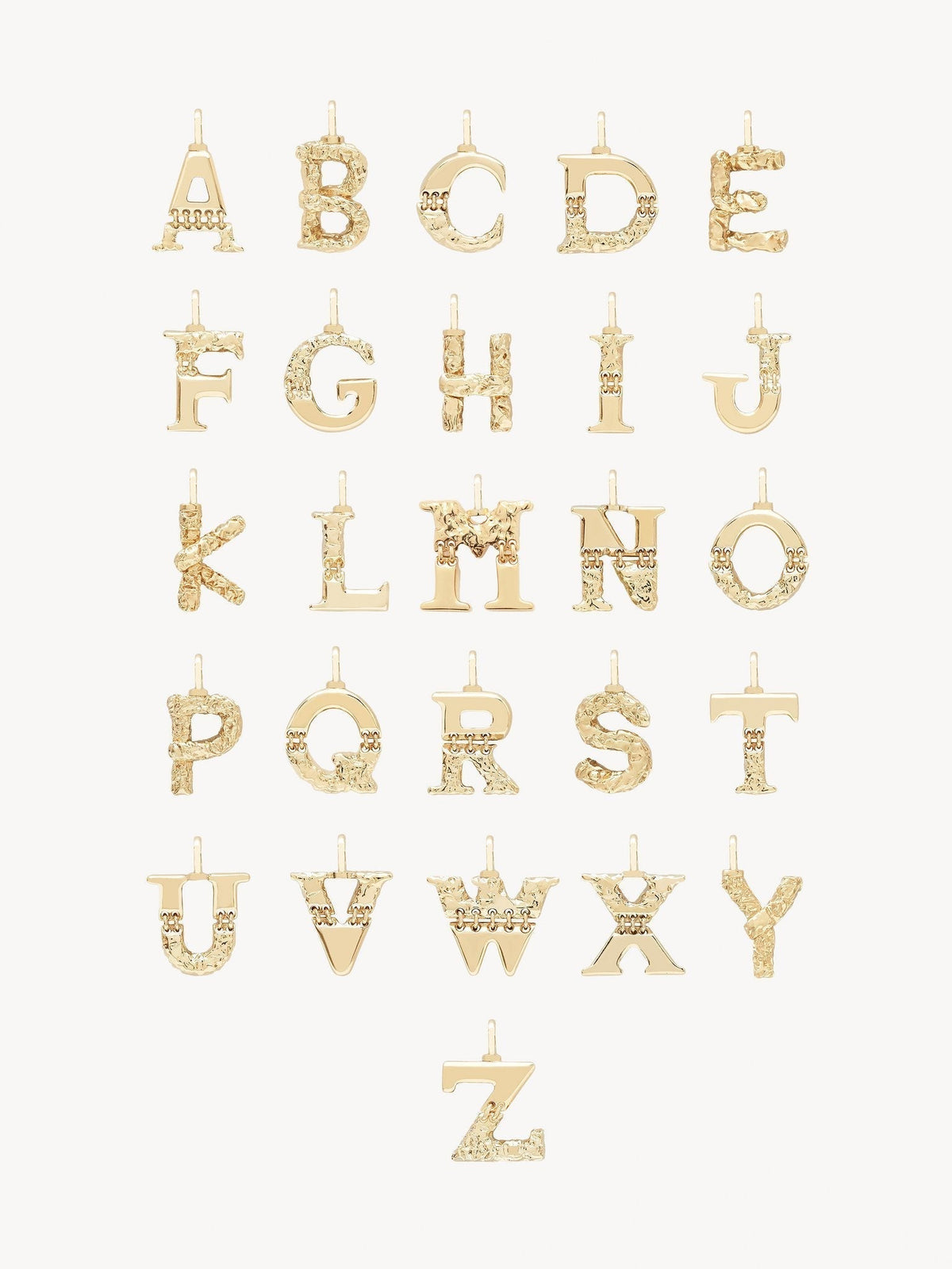 OK PORTE_Collier Alphabet en laiton - Gold Color