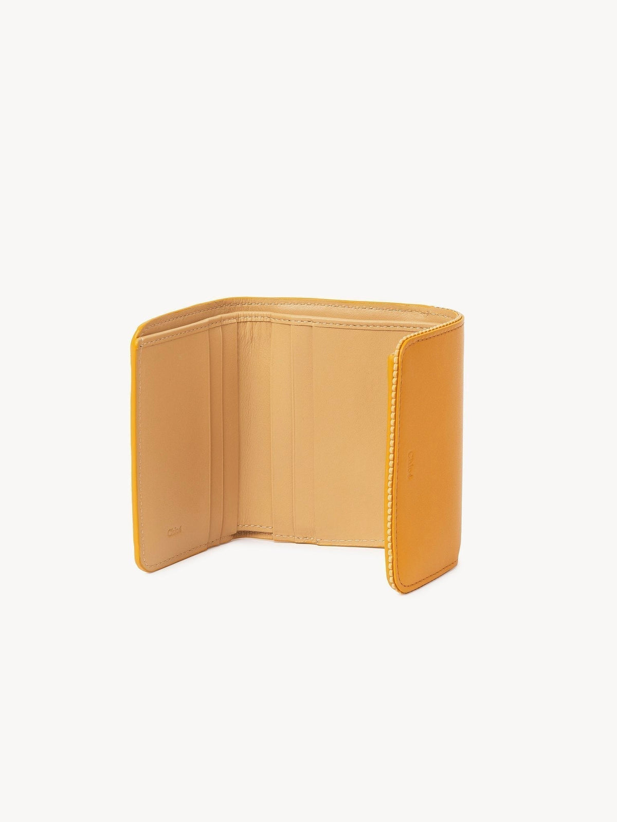 NO PORTE_Petit portefeuille à trois volets Linda en cuir - Sunflower Yellow