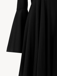 OK PORTE_Robe courte évasée en soie - Black