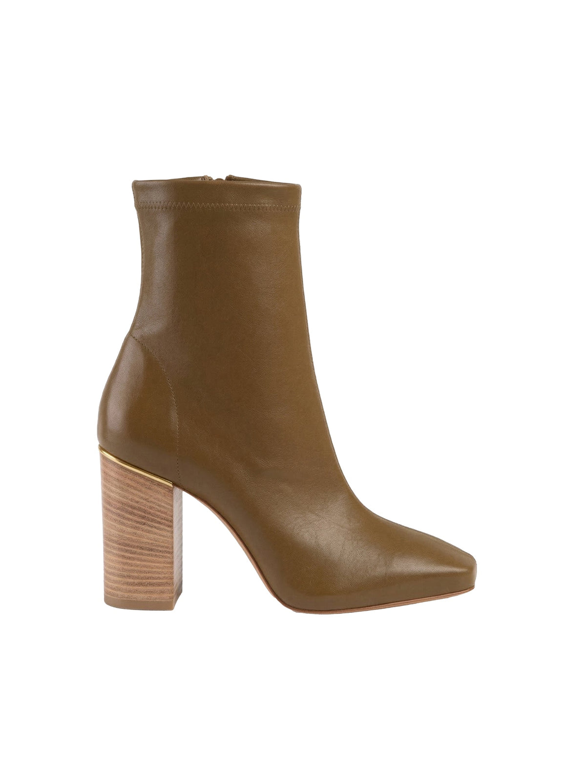 NO PORTE_Bottines Ambre en cuir - Dark Khaki