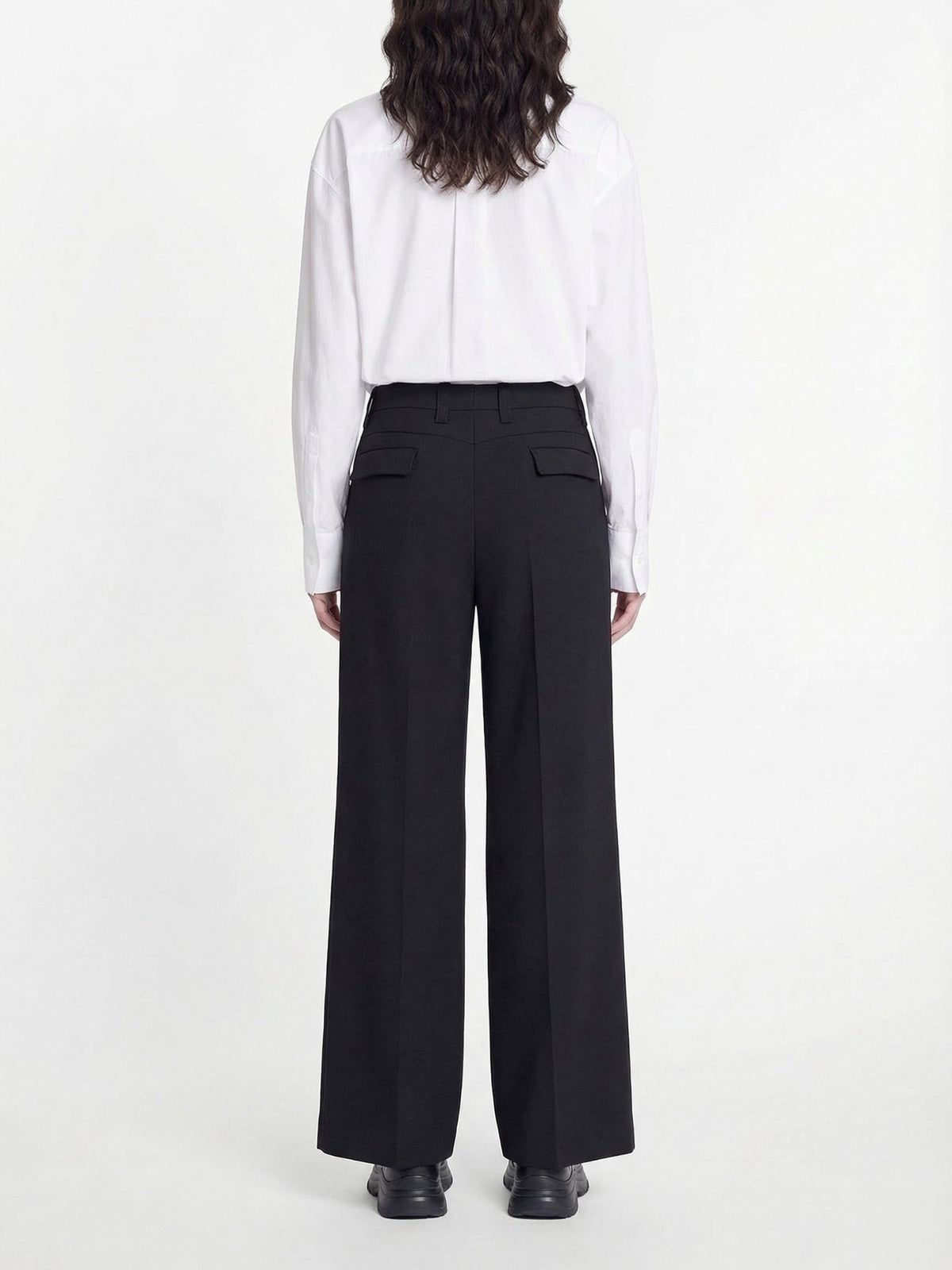 OK PORTE_Pantalon en laine - Black