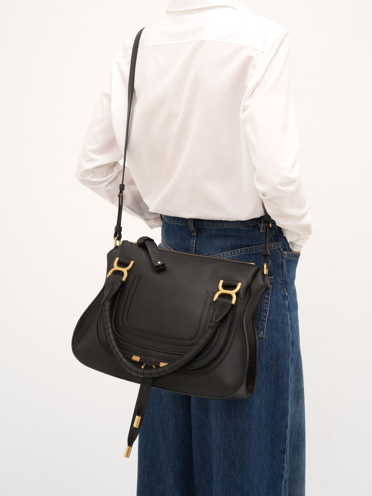 OK PORTE_Sac double porté Marcie en cuir - Black
