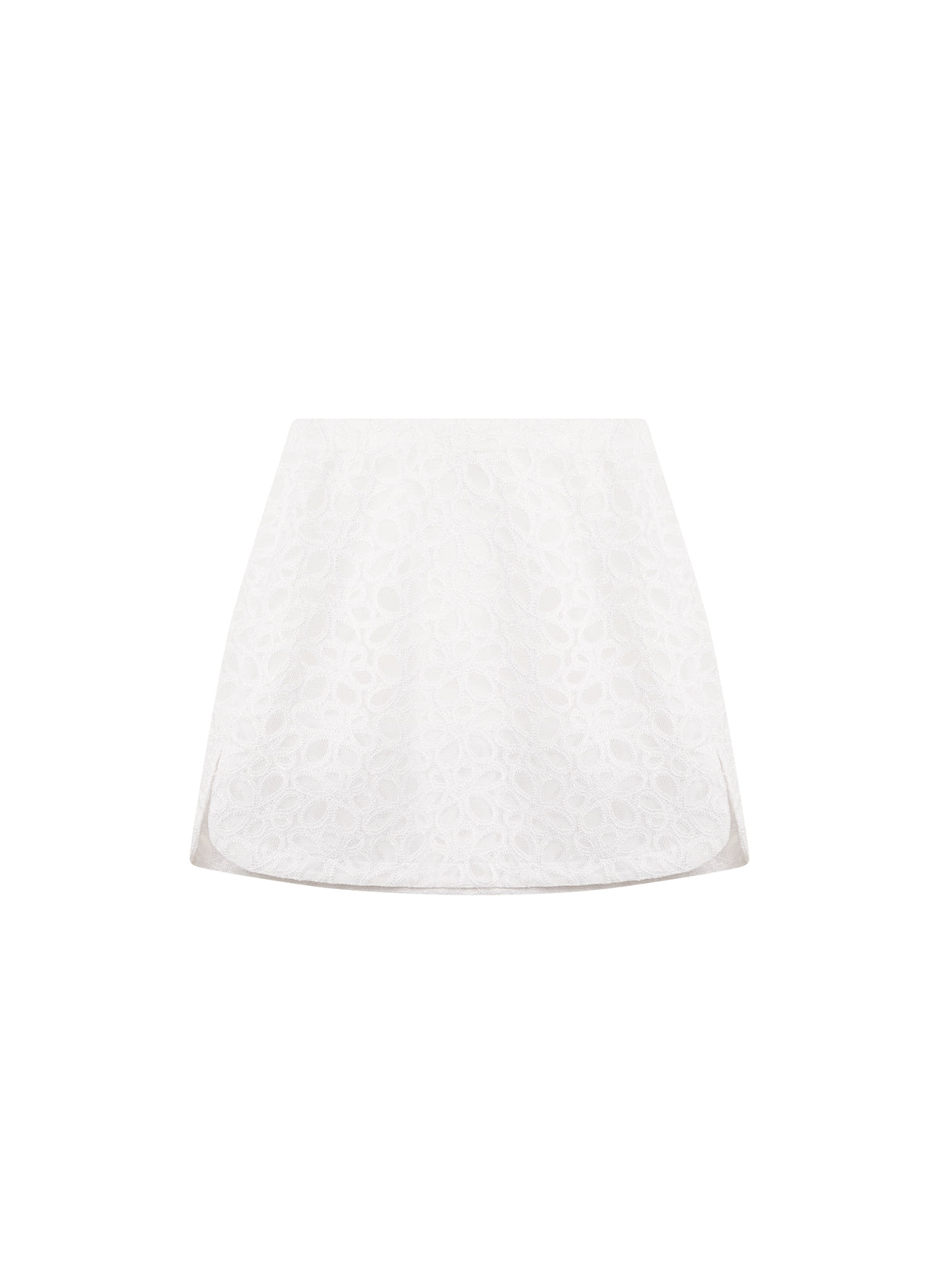 Mini-jupe brodée - Blanc