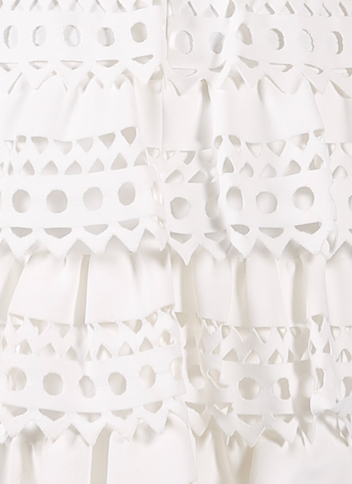 Robe ajourée sans manches à volants en maille - Blanc