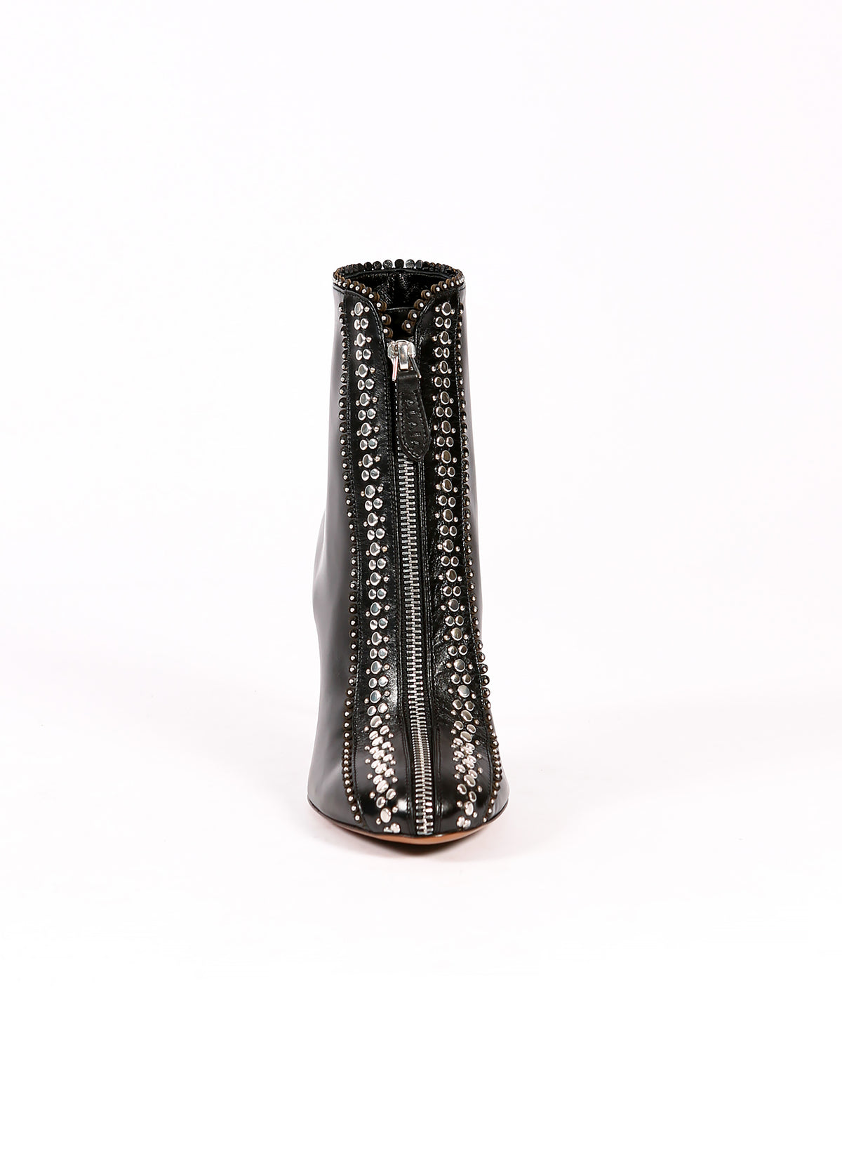 Studded boots in smooth leather - Black