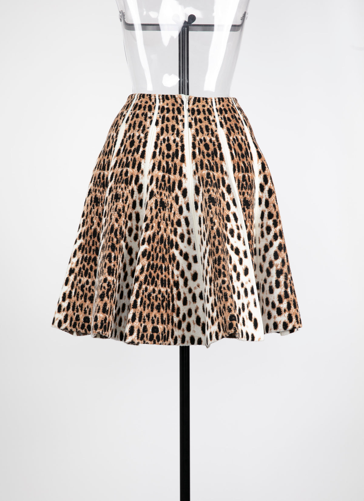 Cheetah print short skirt - Light Beige