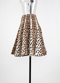 Cheetah print short skirt - Light Beige