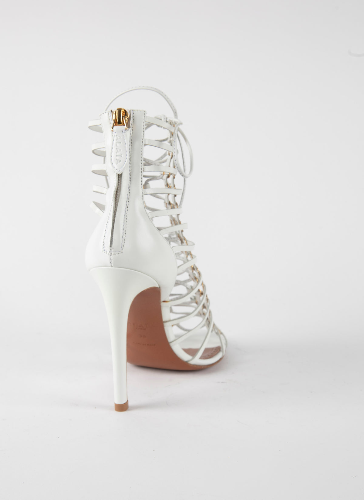 Soft open-toe sandals in leather - White