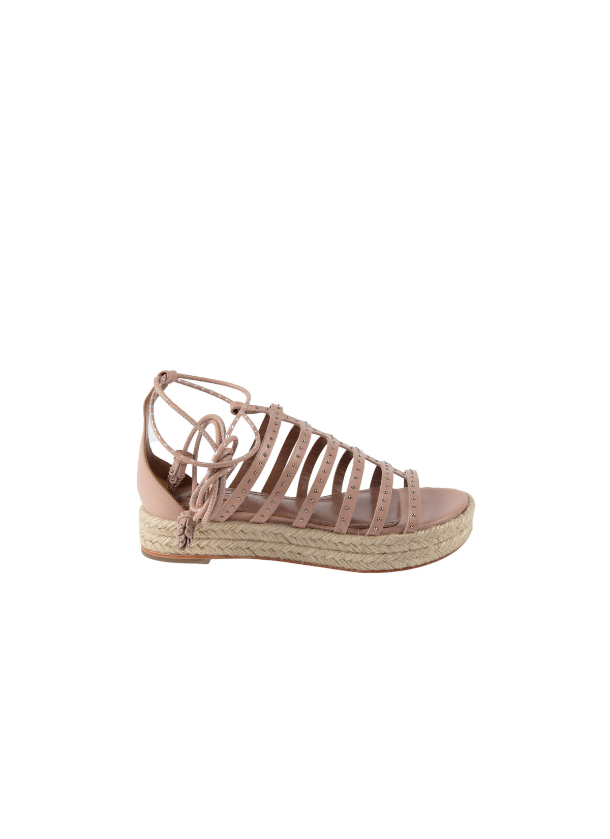 Studded sandals in leather - Nude