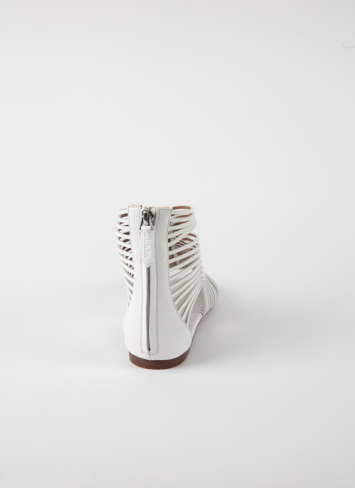 Woven leather flat sandals - Off White